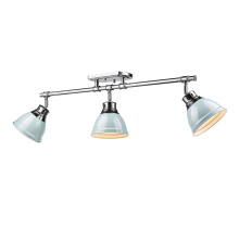 Golden 3602-3SF CH-SF - Yep by Golden Lighting Duncan 3-light Semi-Flush Mount in Chrome and Seafoam shade